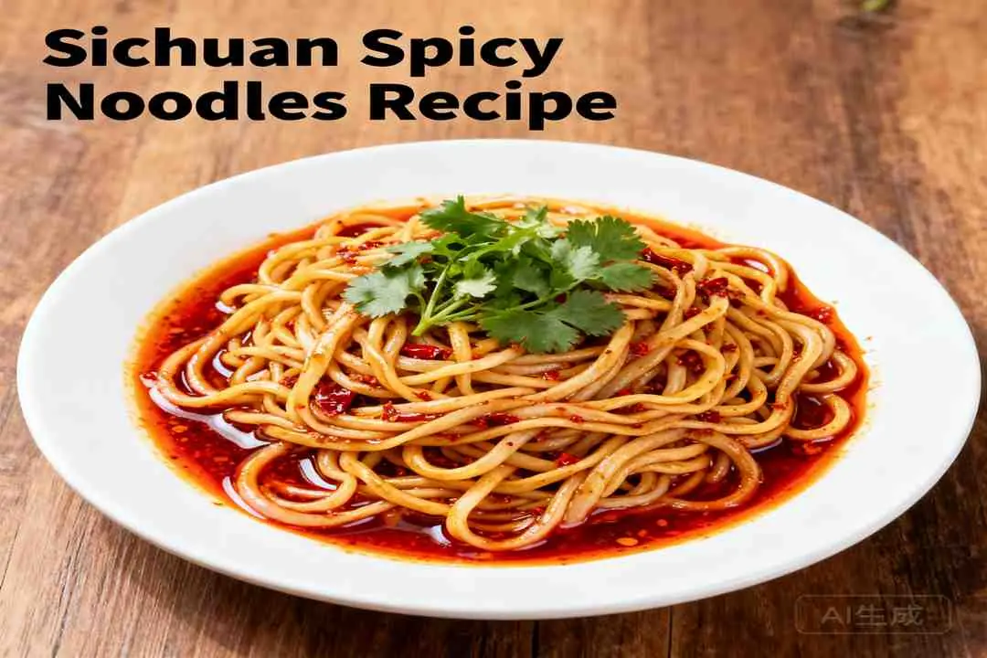 Authentic Dan Dan Noodles Recipe: Step-by-Step US-Friendly 4 Cooking spicy ground pork topping for authentic Sichuan Dan Dan Noodles in a wok, with scallions, ginger, and chili sauce.