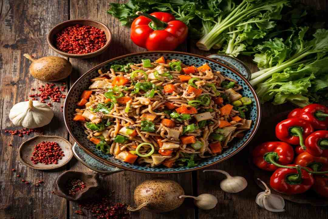 Simple Sichuan vegetable dishes served as side dishes