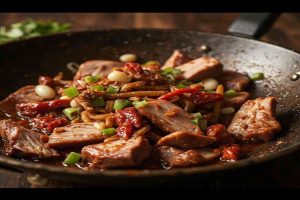 Twice-Cooked Pork cooking process
