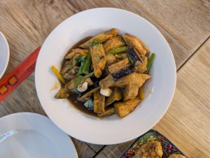 Sichuan-style eggplant context for balancing chili, garlic, soy, and vinegar