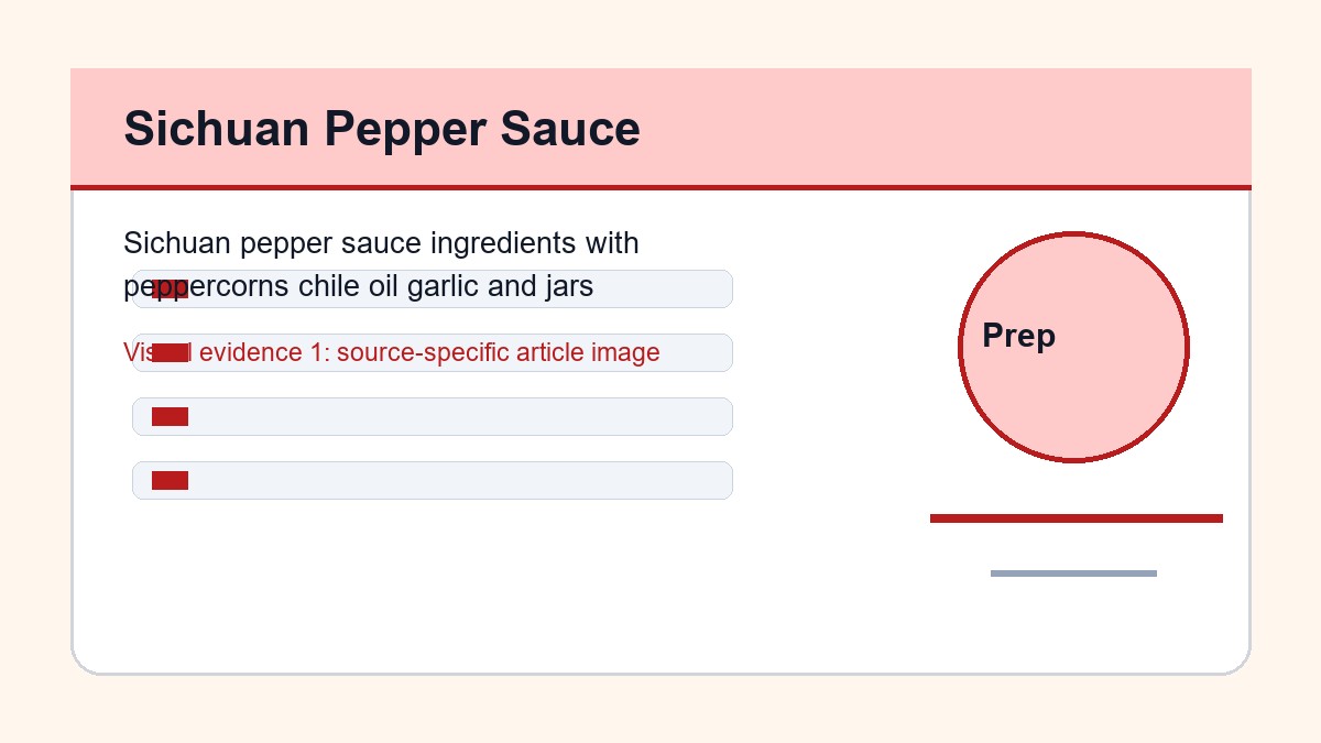 How to Make Sichuan Pepper Sauce: Aroma, Heat, and Safe Storage 1 Sichuan pepper sauce ingredients with peppercorns chile oil garlic and jars