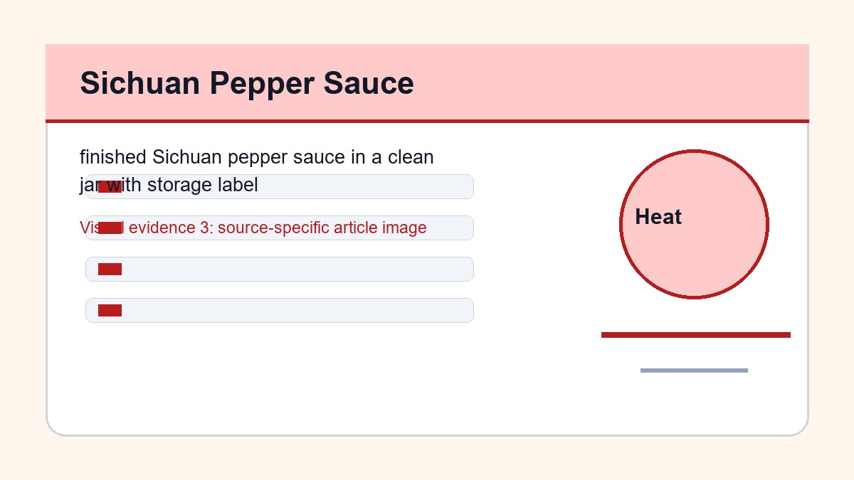 How to Make Sichuan Pepper Sauce: Aroma, Heat, and Safe Storage 3 finished Sichuan pepper sauce in a clean jar with storage label
