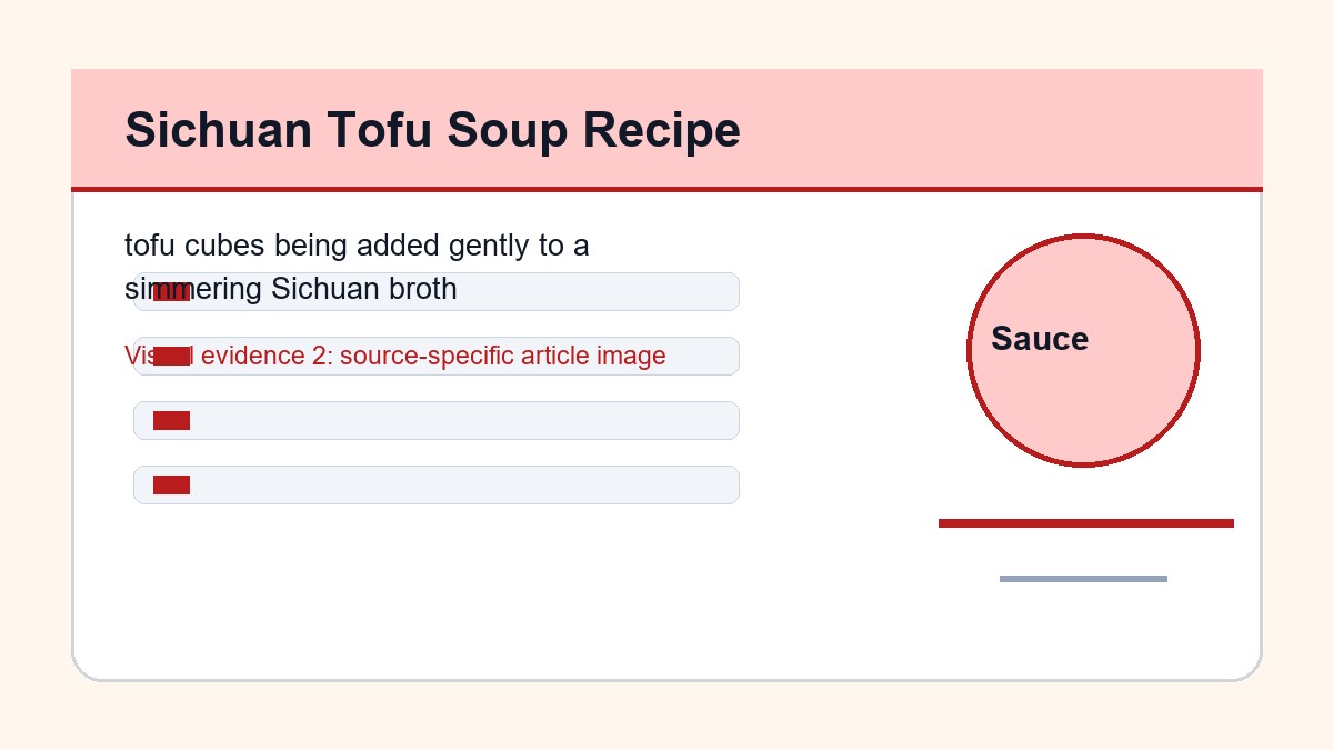 Sichuan Tofu Soup Recipe: Broth, Tofu Texture, and Chile Balance 2 tofu cubes being added gently to a simmering Sichuan broth