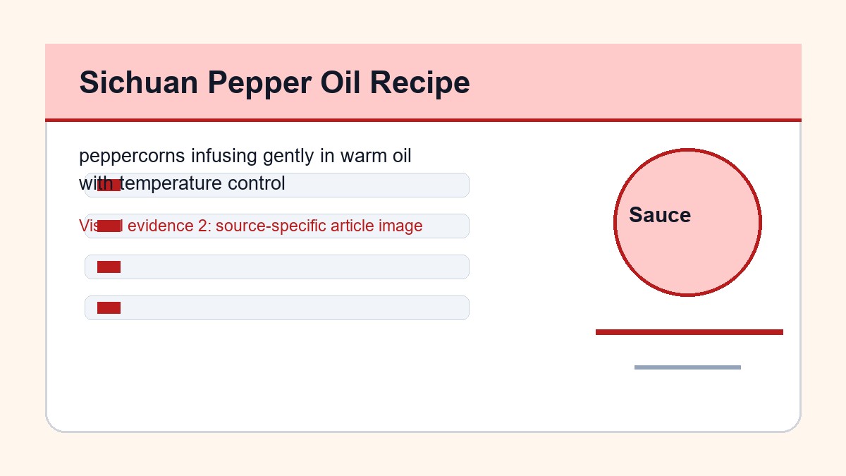 Sichuan Pepper Oil Recipe: Aroma, Temperature, and Storage 2 peppercorns infusing gently in warm oil with temperature control