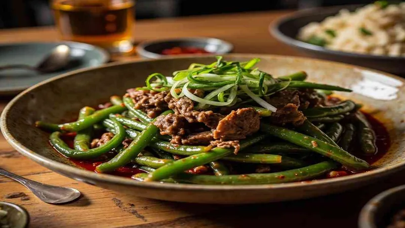 Dry-Fried Green Beans: Sichuan Recipe and Home Cooking Tips 1 Dry-fried green beans with pork and scallions