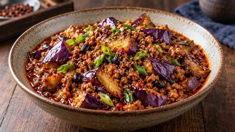 Sichuan Mapo Eggplant Recipe: Sauce, Texture, and Timing Checks 1 Mapo eggplant with minced pork, fermented black beans and scallion