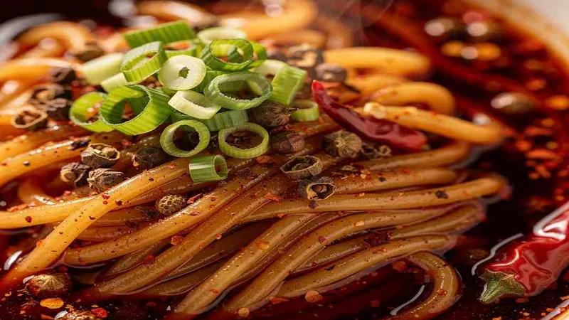 Why Your Authentic Sichuan Spicy Noodles Never Tastes Like t 2 Noodles coated in red chili sauce