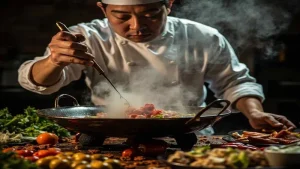 Why Your Sichuan Dry Pot Recipe Never Tastes Like the Restau 44 Chef stir-frying mixed ingredients