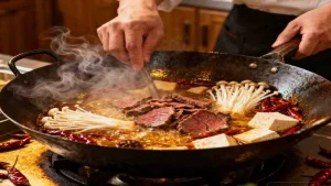 10 Mistakes That Ruin Sichuan Hot Pot Recipe (And How to Fix 40 Hot pot containing cabbage, tofu and thin meat slices