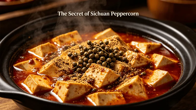 Unlocking The Secret of Sichuan Peppercorn for Authentic Sichuan Cuisine 1 Illustration of tofu with Sichuan peppercorns