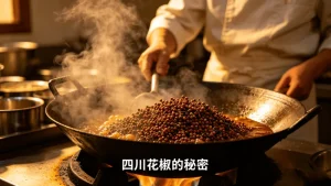 Unlocking The Secret of Sichuan Peppercorn for Authentic Sichuan Cuisine 80 Illustration of peppercorns being heated in a wok