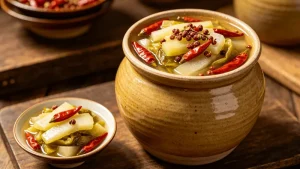 7 Sichuan Cooking Techniques: Wok Heat, Mala, and Texture Checks 77 Illustration of stuffed cabbage in bamboo steaming baskets