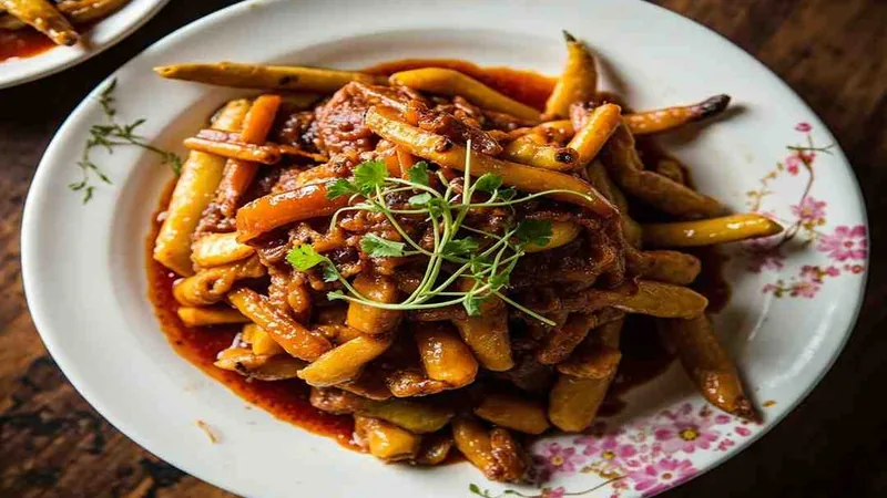 Sichuan Food Ingredients: Pantry Guide for Home Cooking 1 Plated stir-fry with vegetables and chopped green garnish